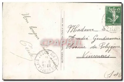 Bukiet róż i hortensji — flaga włoska — ptak w locie — wydawca M, nr 1128 — Rewers