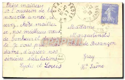 Bukiet fiołków i mimoz — scenka zimowa z zimnym wsią — PC 2262 — Rewers