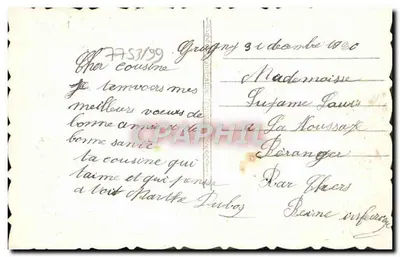 Ano Novo — coração de rosas e trevo — Grigny — Verso
