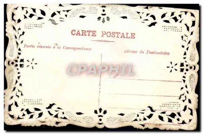 Fleur de chardon — decoração rosa e dourada — carta postal — Verso