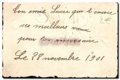 Bilhete postal antigo Fantasia Flores — Verso