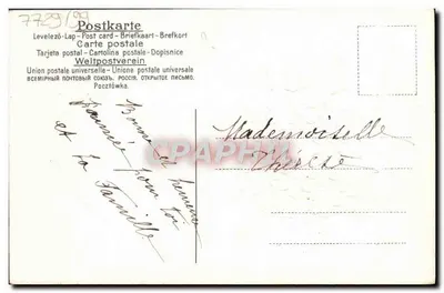 Bouquet de fleurs bleues — Bonne Année — Carte postale universelle — Rewers
