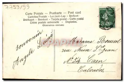 Mata de violetas — amarrada com um laço violeta — editor Carte Postale (n° 7753/199) — Verso