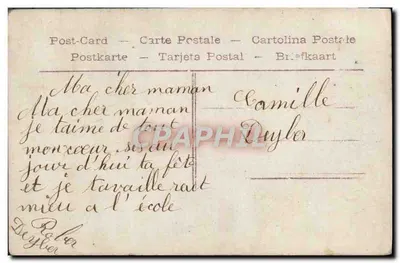 Criança com muguet — O muguet é um talismã — editor desconhecido, n° 4084 — Verso