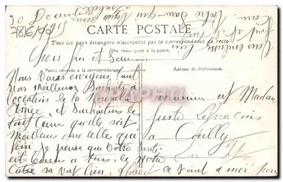 Elefante decorativo — Feliz Año 1918 — sello de 10c Francia — Reverso