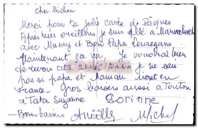 Muguet Porte Bonheur — carte de Pâques — M.D. Paris, série n° 884 — Verso