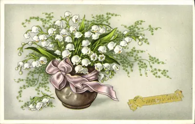 Arranjo de flores de maio — Aniversário — Editor anônimo, número de série não visível