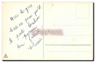 Porte Bonheur — kwiaty wiosenne przy jeziorze — wydawca Lophina, numer seryjny nie widoczny — Rewers