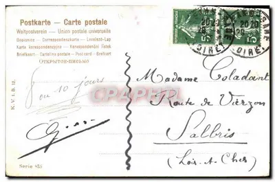 Bukiet pivoń — kolorowa ilustracja — K.V.I.B. 12, seria 425 — Rewers