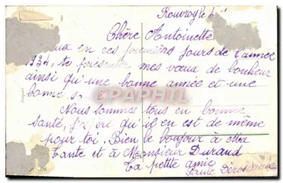 Arranjo de pêssegos e violetas — editor anônimo, n°776 — Verso