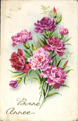 Arranjo de pêssegos — Boa Ano — Éd. A. Lecomte, Paris