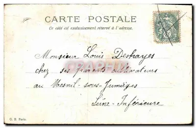 Kleurrijke viooltjes — poëtisch bericht en groet — G. B. Paris — Achterkant