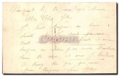 Kwiaty w słoiku — krajobraz nocny z księżycem — wydawca Favorite, nr 1229 — Rewers