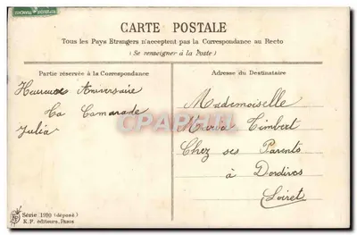 Bukiet pól — Wspomnienia świąteczne — K.F. éditeurs, Paryż, seria 1900 — Rewers