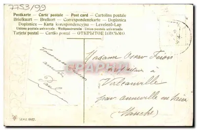 Pansy — ilustrowana kartka pocztowa — seria 6937 — Rewers