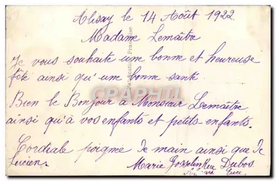 Bouquet van viooltjes — REX 687 — uitgever REX — Achterkant