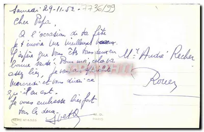 Bukiet pączków — Szczęśliwego dnia — M.D. Paris, seria n°4.525 — Rewers