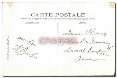 Een PENSÉE — van de Rue Monton-Duvernel — E. Maleuit, fot.-uitg., Parijs — Achterkant