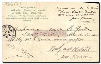 Papoula vermelha — carta postal datada de 5 de novembro de 1903 — editada por Levelez Lap - Dospinice — Verso