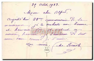 Kolorowe pstrągi — Urodziny — PC PARIS 554 — Rewers