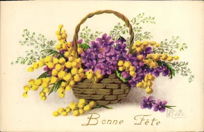Buquê de mimosa e violetas — Boa Festa — Louise EcérF