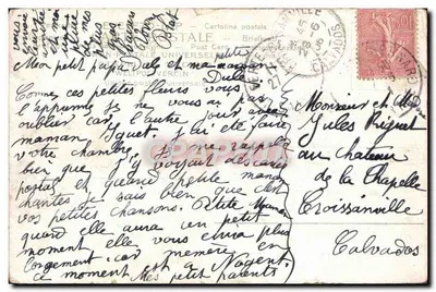Arranjo de papoulas — carta postal com texto impresso e escrita manuscrita — editor Cartolina Postale — Verso