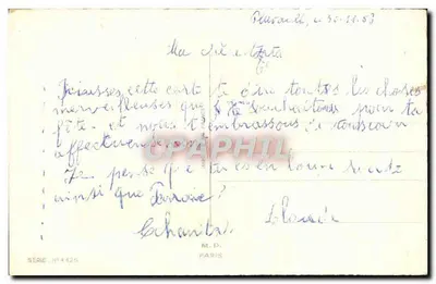 Kolorowe kwiaty — Szczęśliwego dnia — seria N°4426, M.D. Paryż — Rewers