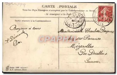 Arranjo de flores em um cesto — Melhores Tendências — K.F. editores, Paris, Série 1866 — Verso