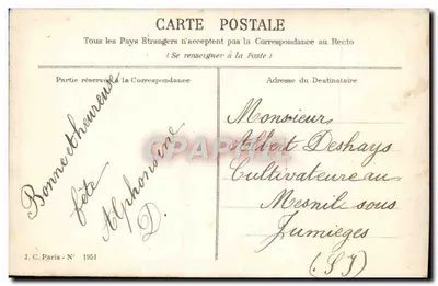 Lilas — Bons Baisers — J.C. Paris N° 1951 — Verso