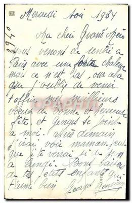 Arranjo de íris violetas — Boa Festa — editor não identificado — Verso