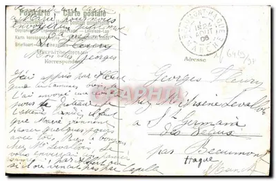 Violets — bouquet avec ruban — éditeur anonyme, n° 38 — Verso
