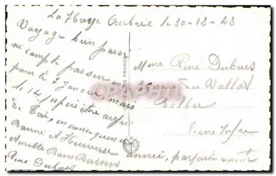 Bukiet fioletów i akacji — zimowy krajobraz z domem — A. Roter, 1916 — Rewers