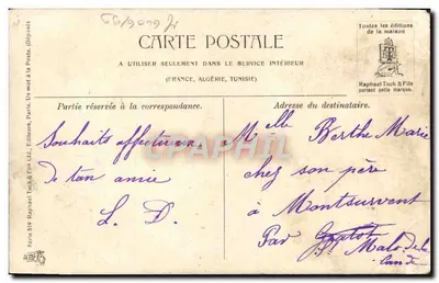 Ciclamenos em vaso — Boa Ano — Raphael Tuck & Fils, Série 519 — Verso