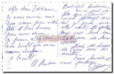 Arranjo de flores — Boa festa — Editor G. Picard, n°1036 — Verso