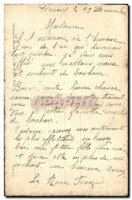 Bukiet fiołków — Najlepsze życzenia — Trimmé — Rewers