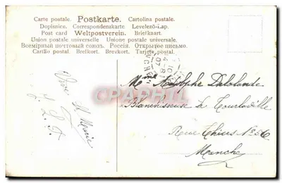 Bukiet fiołków — Dobra i szczęśliwa impreza — Wydawca nieznany, numer serii nie widoczny — Rewers