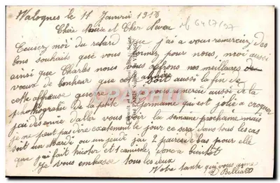 Houx i gui — zimowy krajobraz zachodzącego słońca — E.M. 417 — Rewers