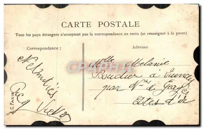 Antieke ansichtkaart Fantasie Bloemen — Achterkant