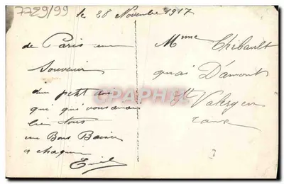 Fiolety w koszyku — dekor lasu — wydawca nieznany, nr serii 7729/99 — Rewers