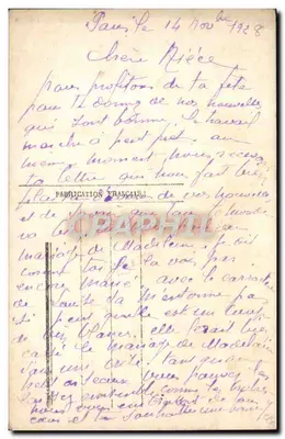 Kwiaty w kolorowym naczyniu — słoniec z porcelany — wydawca Paris 867 — Rewers
