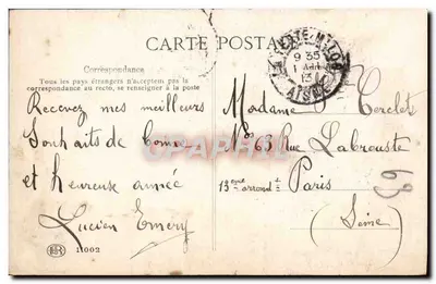 Bukiet kwiatów — 1913 — Wydawca nieznany — Rewers