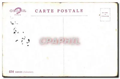 Kwitnące kwiaty kalendul — wydawca COLOR Paris, n° 574 — Rewers