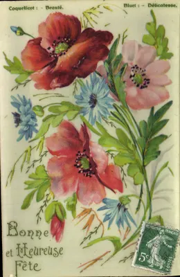 Flores de primavera — Girassol, Azul-celeste — K. F. Editores, Série 1.990