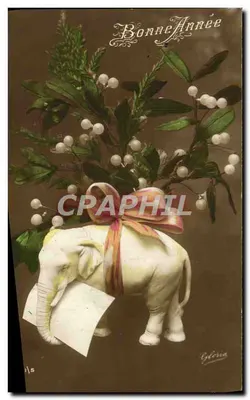 Elefante carregando um buquê — Boa Ano — Gloria