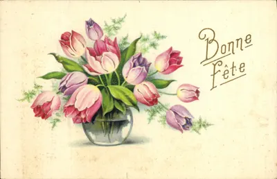 Arranjo de tulipas — Boa Festa — Impressora na França