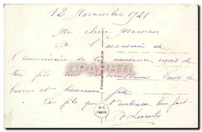 Flores — Cravo violeta e margaridas — P-C, n° 314 — Verso