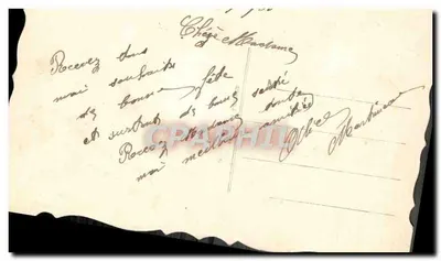 Arranjo de flores azuis e rosa em um cesto — pássaro amarelo — texto 'Boa Festa' — editor não visível — Verso