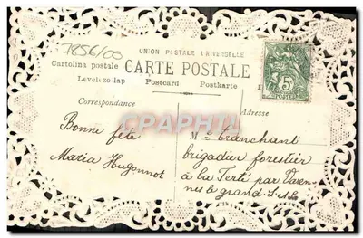 Flores e pássaro — Lembrança de amizade — União Postal Universal — Verso