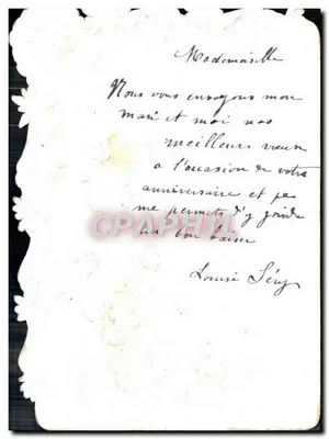 Flores e decoração — carta de aniversário — Saint-Denis, 26 de junho de 1907 — Verso