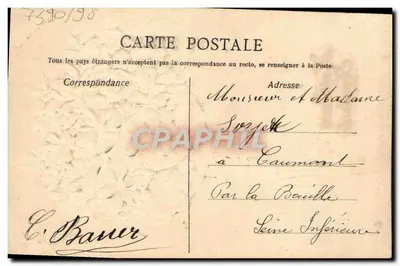 Bouquet de lilas — illustration en relief — éditeur ANDON (n° 747) — Verso